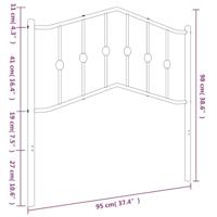 Hoofdbord 90 cm metaal wit - thumbnail