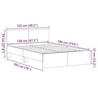 Bedframe met hoofdeinde Zwart Eiken 120 x 190 cm Bewerkt hout - thumbnail