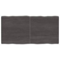 Tafelblad natuurlijke rand 120x60x(2-4)cm eikenhout donkerbruin - thumbnail