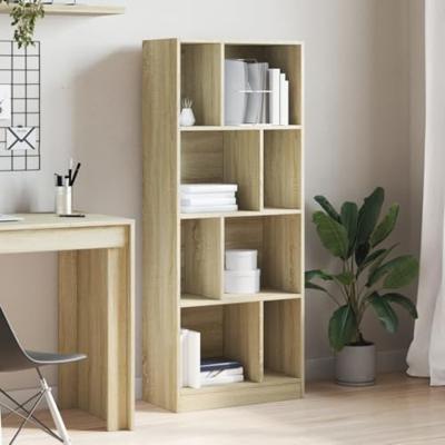 Boekenkast 57x28,5x141 cm bewerkt hout sonoma eikenkleurig