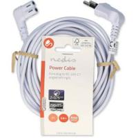 Stroomkabel | Euro Male | IEC-320-C7 | Gehoekt | Links Gehoekt | Vernikkeld | 3.00 m | Plat | PVC | Wit - thumbnail