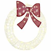 Krans met LED -striplichten Warmwit 90 cm Acryl - thumbnail