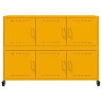Dressoir 100,5x39x72 cm staal mosterdgeel - thumbnail
