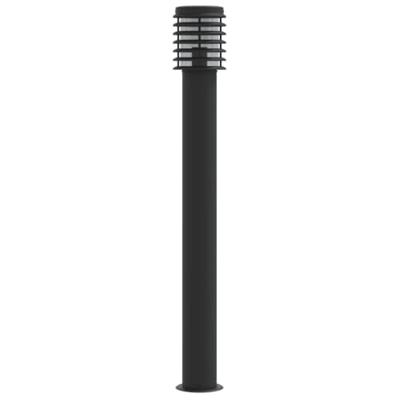 VidaXL Vloerlamp voor buiten 110 cm roestvrijstaal zwart