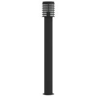VidaXL Vloerlamp voor buiten 110 cm roestvrijstaal zwart - thumbnail