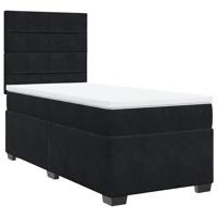Boxspring met matras fluweel zwart 90x200 cm - thumbnail