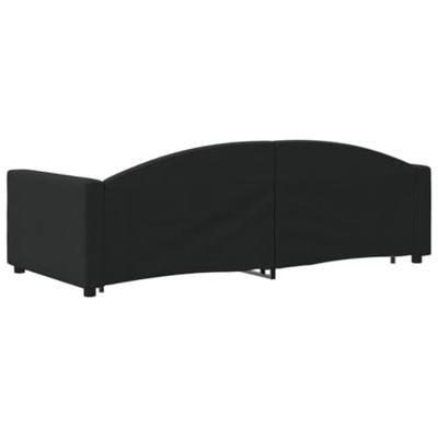 Slaapbank met onderschuifbed 90x200 cm stof zwart