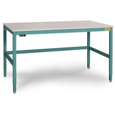 Manuflex LC3926.5021 ESD ESD-werktafel CANTOLAB speciale met kunststof plaat, bxdxh = 2000 x 1000 x 758-958 mm Waterblauw Manuflex LC3926.5021 ESD ESD-werktafel CANTOLAB speciale met kunststof plaat, bxdxh = 2000 x 1000 x 758-958 mm Waterblauw