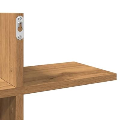 Wandschap 124,5x18x60,5 cm bewerkt hout artisanaal eikenkleurig