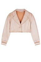 NoNo Zomer blazer meisjes Licht goud - suede folie print - Dissy - thumbnail