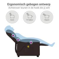 Sta-op-massagestoel elektrisch verstelbaar stof donkerbruin - thumbnail