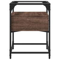 Nachtkastjes 2 st 40x40x55 cm bewerkt hout bruin eikenkleurig - thumbnail