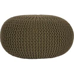 LABEL51 Poef 'Knitted', 70 x 35cm, kleur Groen