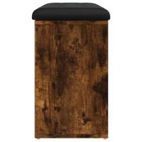 Schoenenbank 82x32x50 cm bewerkt hout gerookt eikenkleurig - thumbnail