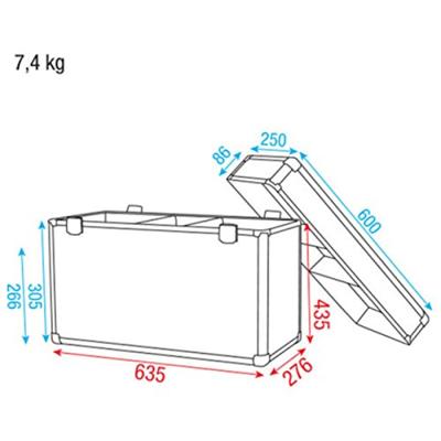 DAP LCA-PHA6 Flightcase voor 2x Phantom 25/50/65 Value line - thumbnail
