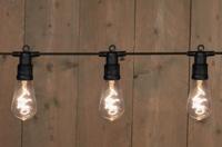 10 Partylights 5cm spiraal filament warm wit 10m/3m aanloopsnoer zwart Anna's Collection - Annas collection - thumbnail