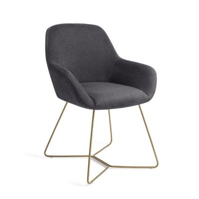 Jesper Home Kushi eetkamerstoel Black-Out beehive gold