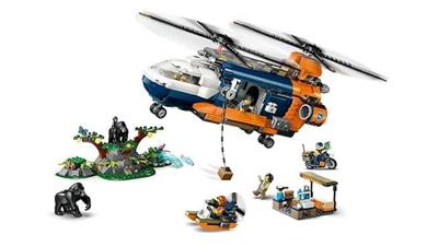 LEGO city 60437 jungleonderzoekers: helikopter bij de basis - thumbnail