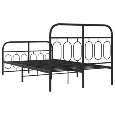 Bedframe met hoofd- en voeteneinde metaal zwart 120x190 cm