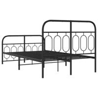Bedframe met hoofd- en voeteneinde metaal zwart 120x190 cm - thumbnail