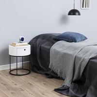 Bendt Rond Nachtkastje 'Gaga' met lade, kleur Wit - thumbnail