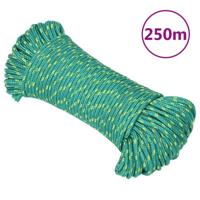 VidaXL Boottouw 3 mm 250 m polypropyleen groen - thumbnail
