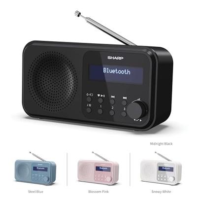 SHARP DR-P420 draagbare digitale radio (DAB/DAB+/ FM met RDS, USB, Bluetooth 5.0, 3,5 mm jack-wekkerfuncties), zwart