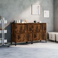 Dressoirs 2 st 60x35x70 cm bewerkt hout gerookt eikenkleurig - thumbnail