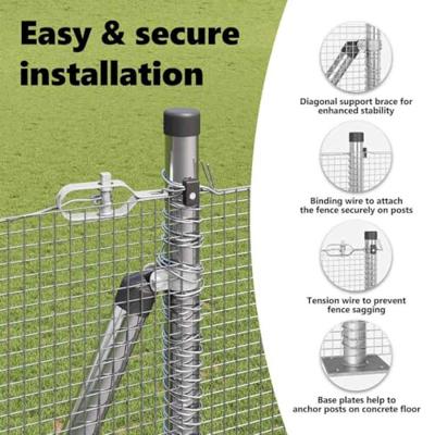 VidaXL Afrasteringspaal zilver 10 x 1,5 m (12 x 12 mm gaas) staal