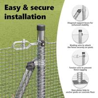 VidaXL Afrasteringspaal zilver 10 x 1,5 m (12 x 12 mm gaas) staal - thumbnail