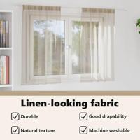 VidaXL Voile gordijn met gordijnen 2 pcs zand 140 x 140 cm polyester - thumbnail