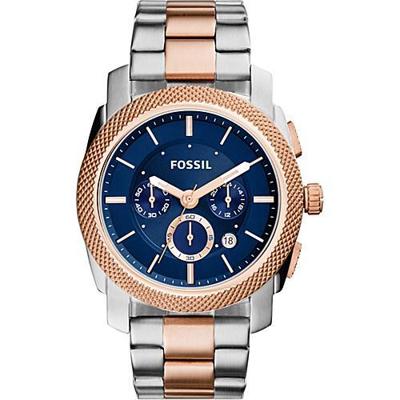 Fossil Heren FS5037 Rosegouden roestvrijstalen quartzhorloge