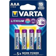 Batterij varta ultra lithium 4x aaa - thumbnail