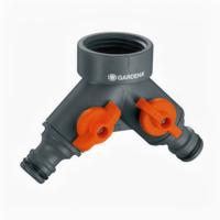 GARDENA 2-weg-waterverdeler 26,5 mm (g 3/4") kraanstuk (grijs/oranje, 938-20) - thumbnail