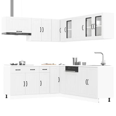 11-delige Keukenkastenset Lucca bewerkt hout zwart