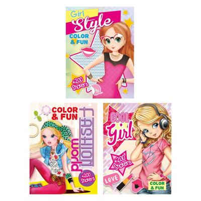 Boek Specials Nederland BV Color & fun girls kleurboek met 200 stickers