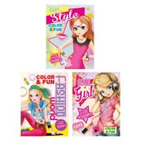 Boek Specials Nederland BV Color & fun girls kleurboek met 200 stickers - thumbnail