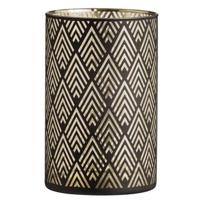 Waxinelichthouder Strauss - zwart/goudkleur - Ø10x15 cm - thumbnail