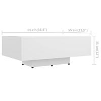 Salontafel 85x55x31 cm spaanplaat wit - thumbnail