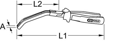 KS Tools 500.7310 Gloeibougiestekker-tang, haaks, 235 mm