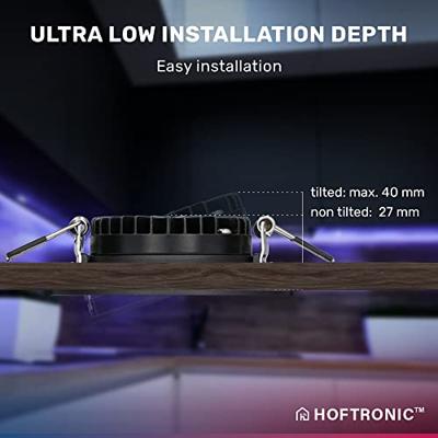 Set van 6 Rome smart inbouwspots - IP44 Waterdicht - 6 Watt 480 lumen - Kantelbaar - Lage inbouwdiepte 27mm - Wifi + Bluetooth - RGBWW - Google Home, Amazon Alexa en Siri - Zwart - Voor binnen en buiten Set van 6 Rome smart inbouwspots - IP44 Waterdicht - 6 Watt 480 lumen - Kantelbaar - Lage inbouwdiepte 27mm - Wifi + Bluetooth - RGBWW - Google Home, Amazon Alexa en Siri - Zwart - Voor binnen en buiten