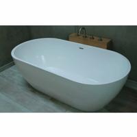 Vrijstaand Bad Luca Sanitair Vasca 160x80x54 cm Mineral Stone Glans Wit Luca Sanitair - thumbnail