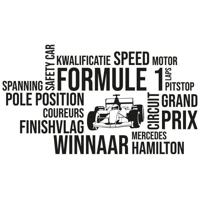 Formule 1 woord cloud, Hamilton - Muursticker - thumbnail