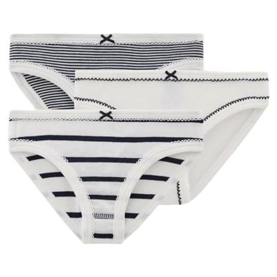 Set van 3 gestreepte onderbroekjes voor kleine meisjes PETIT BATEAU wit