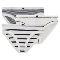 Set van 3 gestreepte onderbroekjes voor kleine meisjes PETIT BATEAU wit - thumbnail