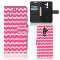 Nokia 7 Plus Telefoon Hoesje Waves Pink - thumbnail