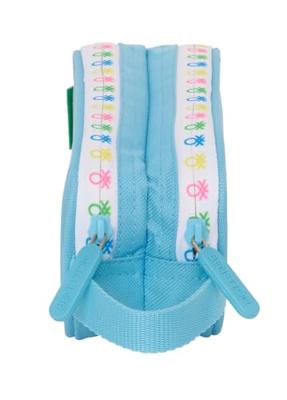 Pennenetui met 2 vakken Benetton Spring Hemelsblauw 21 x 8 x 6 cm