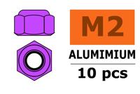 Zelfborgende zeskantmoer M2 "Paars", Aluminium (10st) - thumbnail