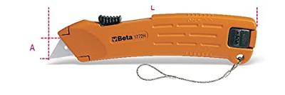 Beta 1772H-HS Universeel mes met uitschuifbaar lemmet | geleverd met extra messen H-SAFE - 017724029 017724029