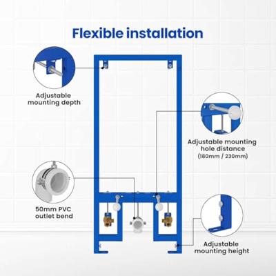 VidaXL Badkamer muursteun blauw 50 x 3 x 112 cm